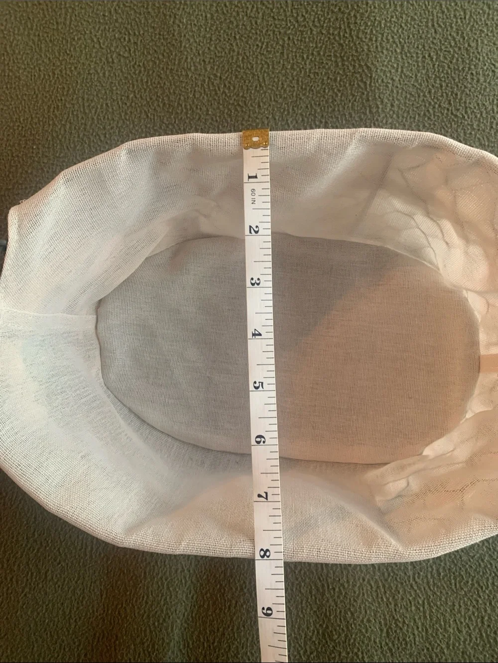 Cute gray & cream wire basket w/ wooden handles & lace details. 12” x 8” x 4.75”
